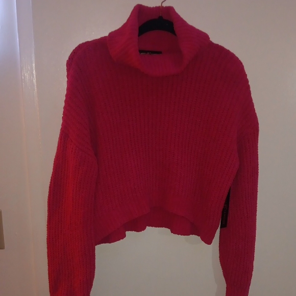 Almost Famous Sweaters - Almost Famous Vibrant Red Cowl Neck Sweater